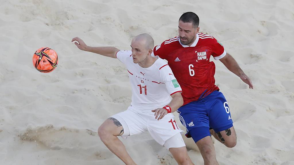 Glenn Hodel und dem Schweizer Nationalteam im Beachsoccer fehlen Sekunden respektive Millimeter zum Einzug in den WM-Final.