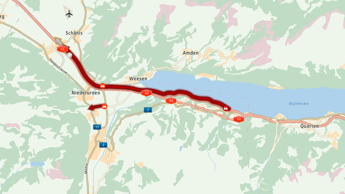 Unfall auf A3 führte zu über einer Stunde Stau