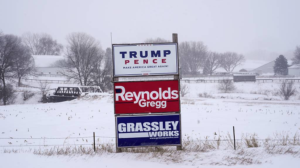 Kurz vor dem Start der US-Vorwahlen ist über Iowa heftiges Winterwetter hereingebrochen. In dem Bundesstaat steht am Montag die erste Abstimmung der Republikaner über ihren Präsidentschaftskandidaten an. Foto: Carolyn Kaster/AP