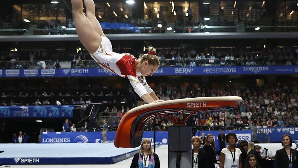 Giulia Steingruber beim Sprung - ihrer Paradedisziplin