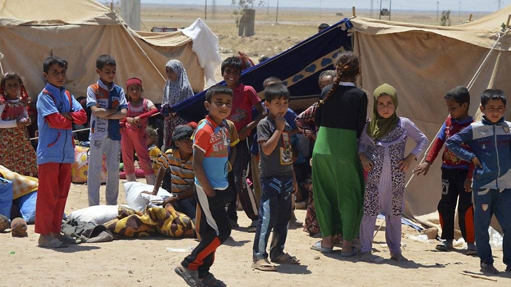 Kinder aus Falludscha in einem Lager für Vertriebene im Irak.