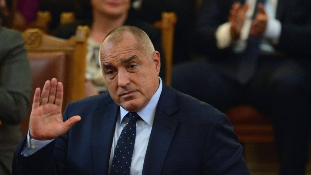 Der abtretende bulgarische Regierungschef Borissow im Parlament.