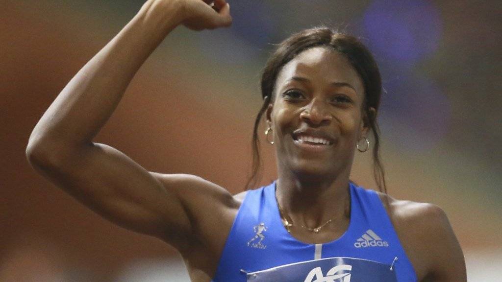 Shaunae Miller-Uibo jubelt in Brüssel.