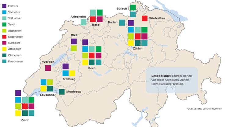 Woher Ausl nder in der Schweiz  kommen und wo sie wohnen 