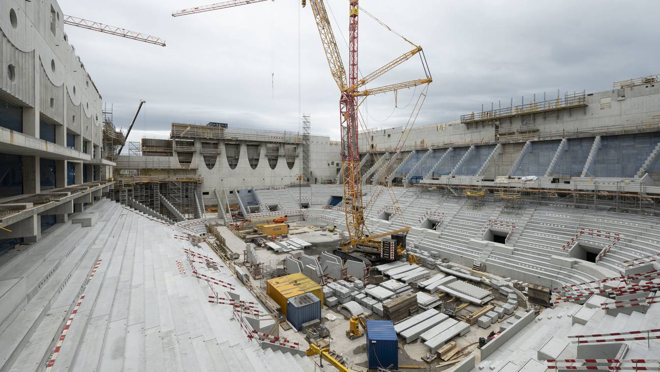 Die Baustelle der Swiss Life Arena im Mai 2021. Damals war noch alles in Ordnung