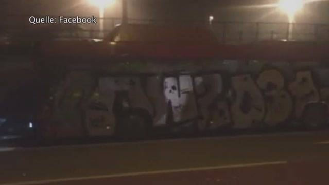 Vandalismus am Bernmobil-Bus