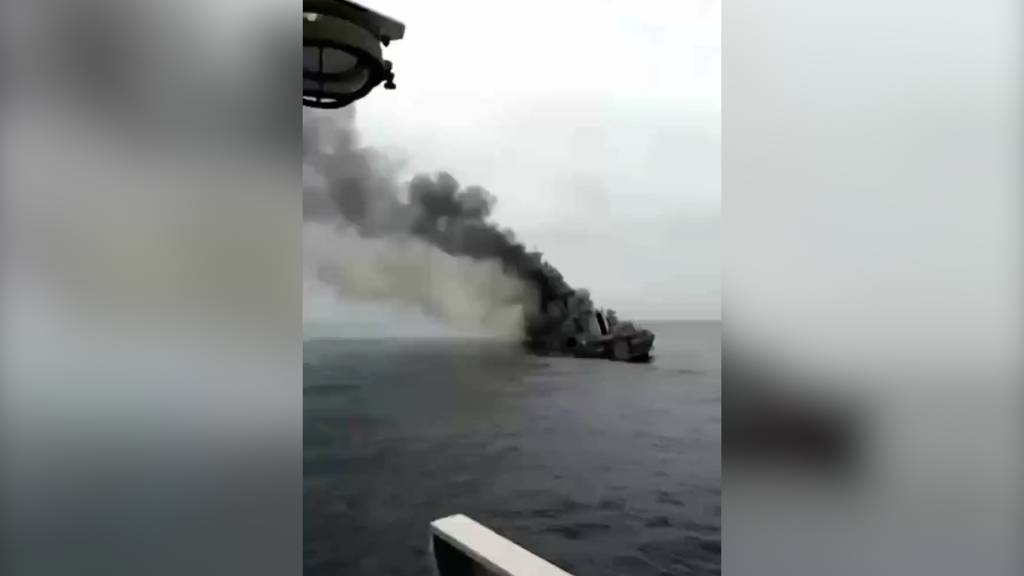Video aufgetaucht: Hier soll das Kriegsschiff «Moskwa» versinken