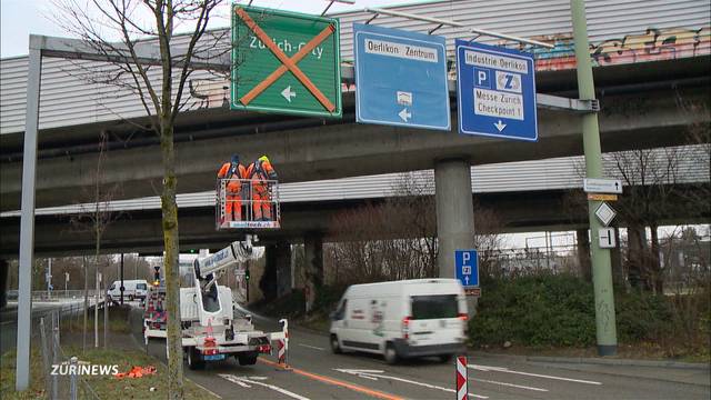 Autobahnzufahrt in Schwamendingen zu