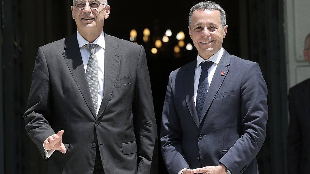 Aussenminister Ignazio Cassis hat am Mittwoch in Athen den diese Woche ernannten griechischen Aussenminister Nikos Dendias getroffen.