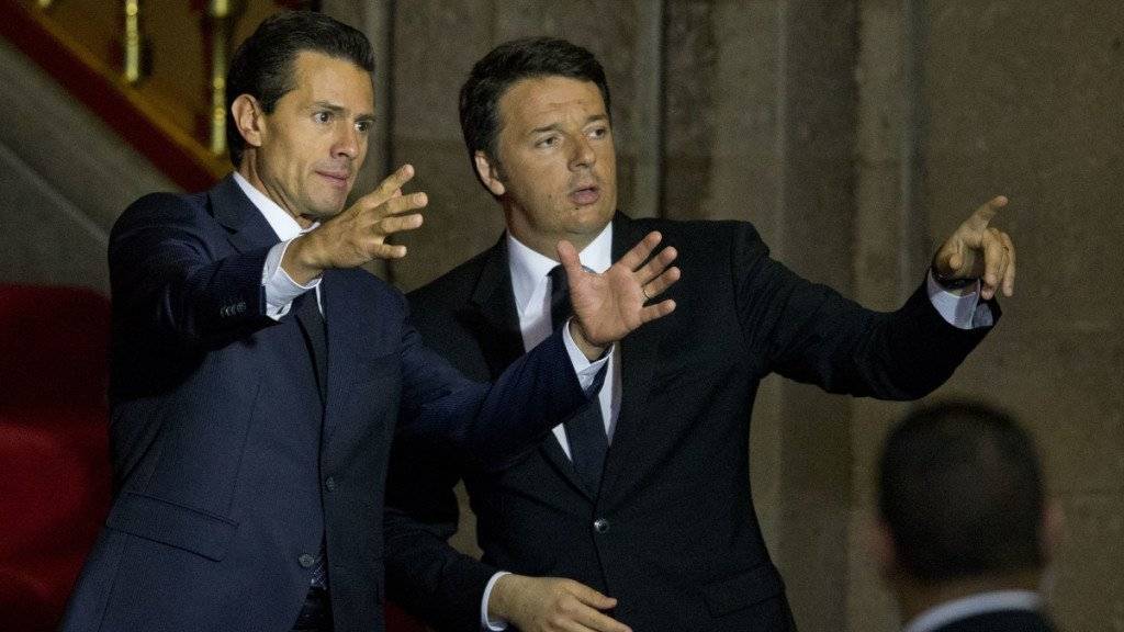 Sprachen am Mittwoch über die Beziehungen ihrer Länder: Italiens Regierungschef Renzi und Mexikos Präsident Pena Nieto.