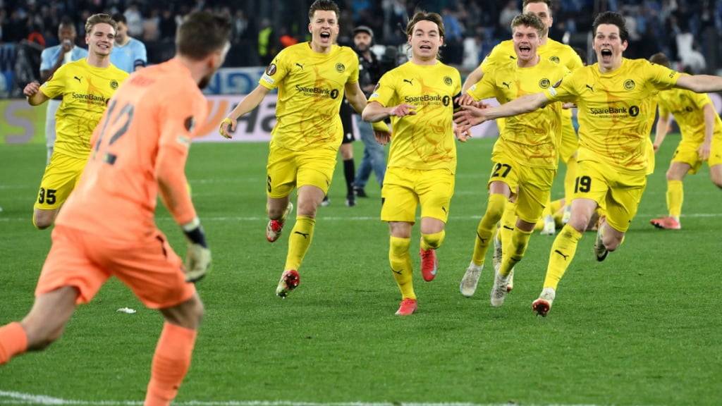 Die Spieler von Bodö/Glimt freuen sich über den historischen Einzug in den Halbfinal der Europa League