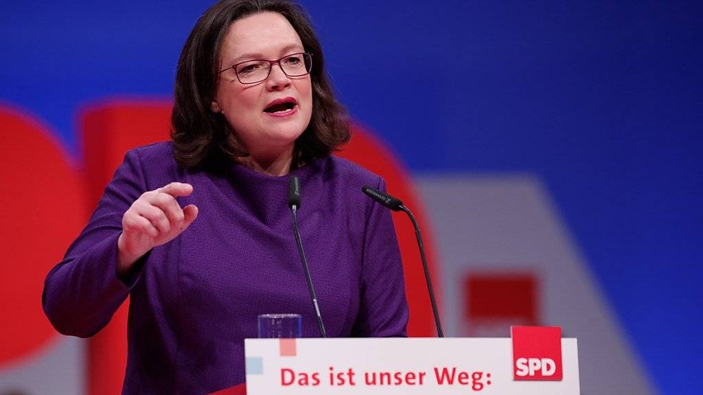 SPD-Fraktionschefin Andrea Nahles hat den Startschuss zu Sondierungsgesprächen mit der Union verkündet.