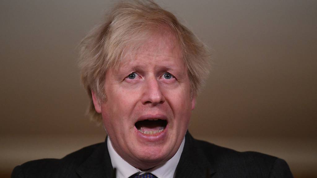 Boris Johnson, Premierminister von Großbritannien, spricht während eines Medienbriefings zur aktuellen Corona-Pandemie in der Downing Street.
