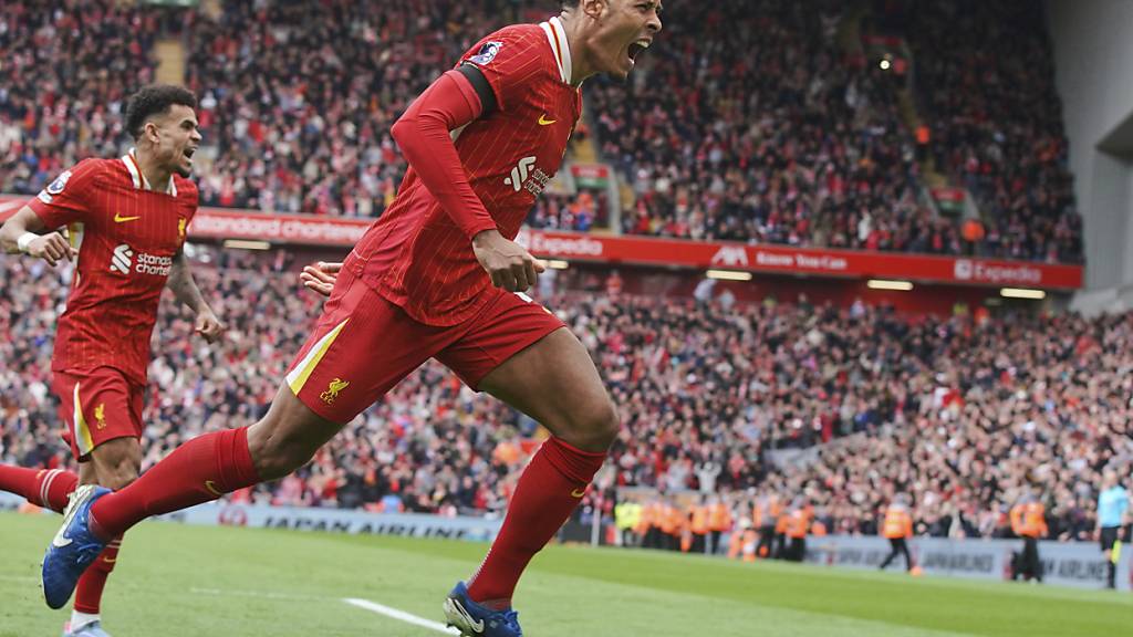 Liverpools Virgil van Dijk feiert den Siegtreffer gegen West Ham