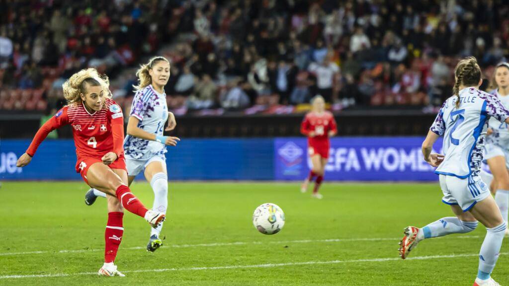 Alayah Pilgrim ist beim 1:4 am 31. Oktober 2023 in der Nations League die letzte Schweizer Torschützin gegen Spanien