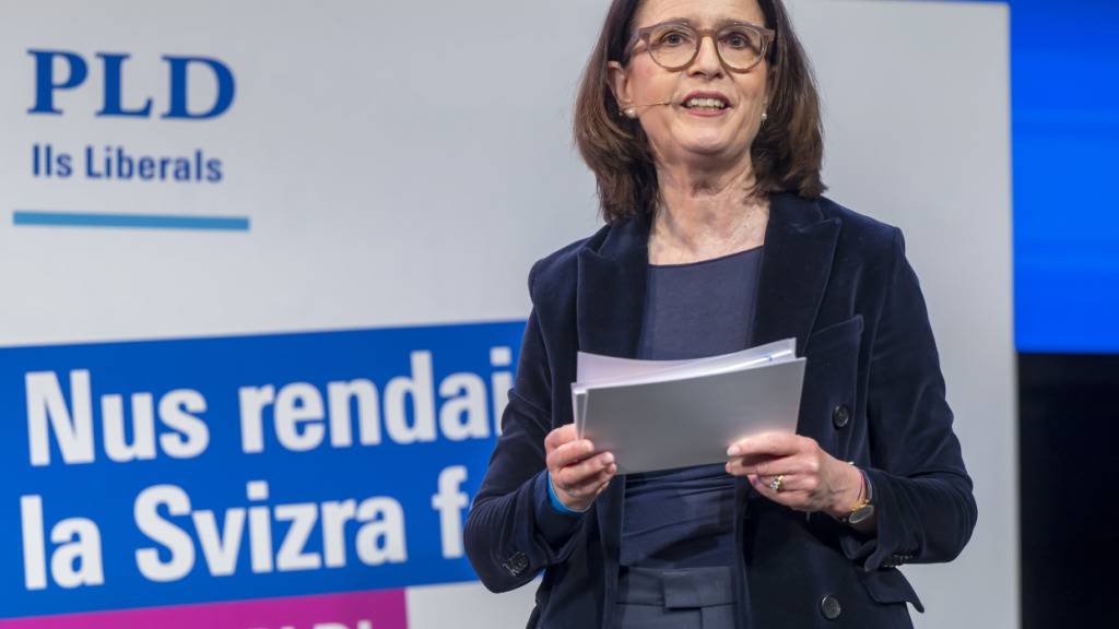 Die Co-Präsidentin der FDP und St. Galler Nationalrätin Susanne Vincenz-Stauffacher an der Delegiertenversammlung in Genf.