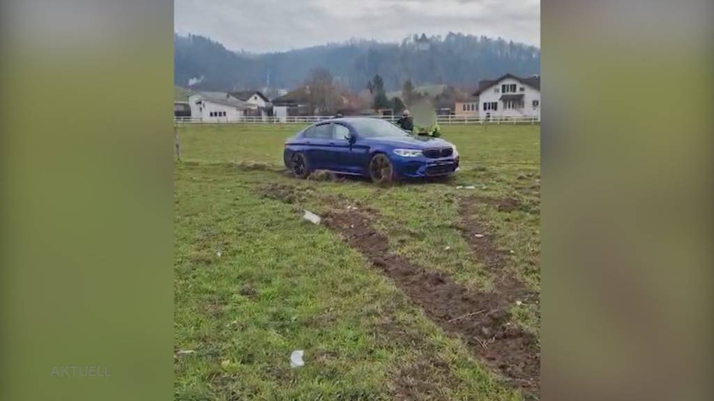 Glück im Unglück: Ein Ukrainer zerstört während einer Probefahrt mit einem BMW einen Zaun einer Weide