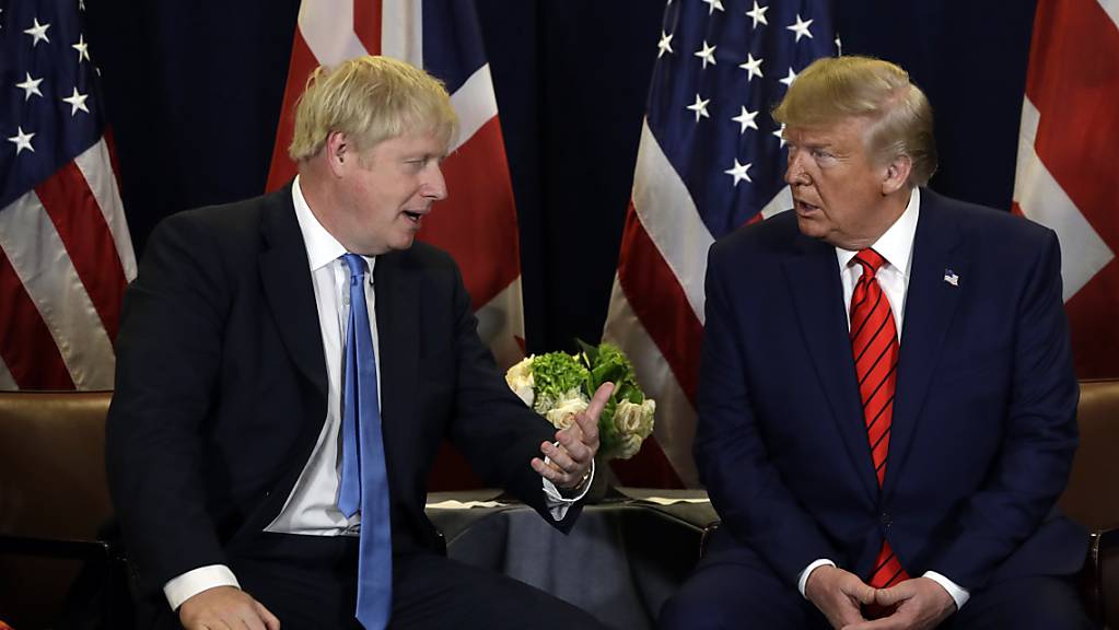 US-Präsident Donald Trump (rechts) hat mit dem britischen Premier Boris Johnson (links) telefoniert und die Möglichkeiten für eine Zusammenarbeit nach dem Brexit ausgelotet. (Archivbild)
