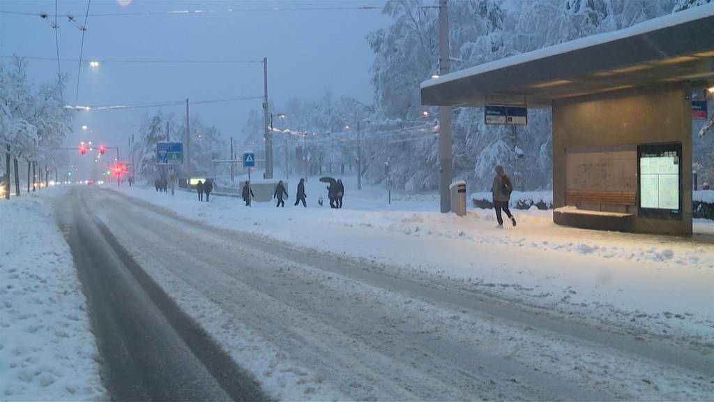 Pendlerchaos wegen andauerndem Schneefall