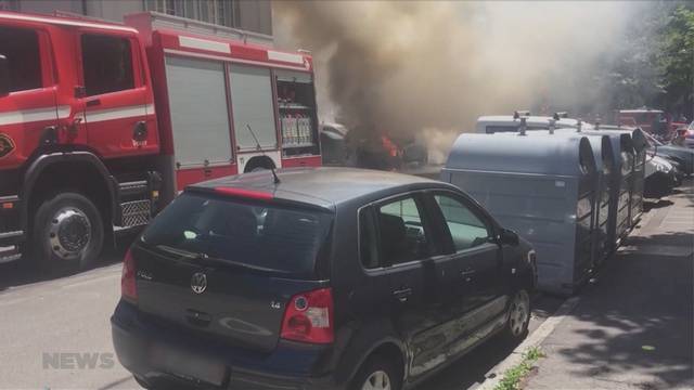 Autobrand an Berner Brunnmattstrasse