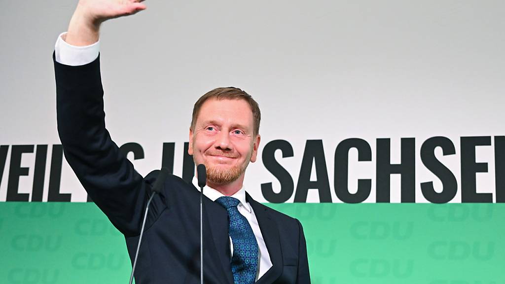 Laut Hochrechnungen liegen die Christdemokraten von Ministerpräsident Michael Kretschmer in Sachsen knapp vor der AfD. Foto: Robert Michael/dpa