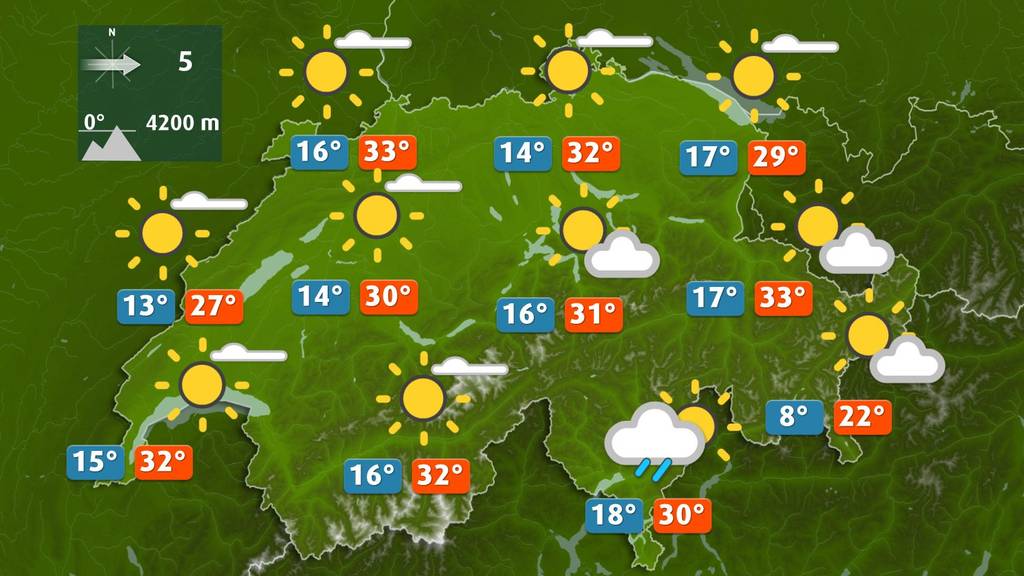 Wetterübersicht für den Samstag