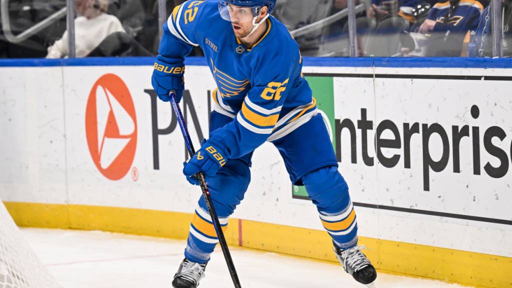 Pius Suter von den St. Louis Blues verbuchte beim Auswärtssieg in Anaheim zwei Skorerpunkte