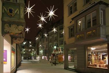In St.Gallen erleuchten 700 Sterne die Innenstadt - Foto: allerstern.ch Margritli