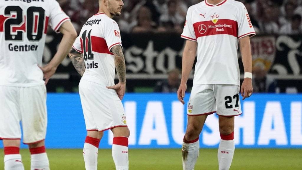 Die Stuttgarter - rechts Mario Gomez - waren im Hinspiel gegen Aussenseiter Union Berlin öfter ratlos