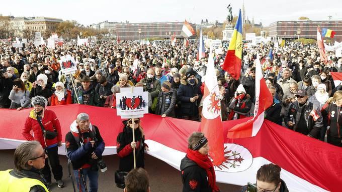 Rund 35'000 Menschen protestieren in Österreich gegen Lockdown