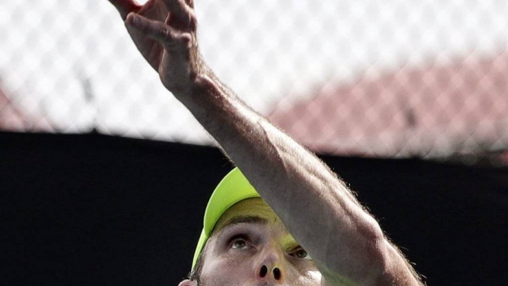 Unheimliche Waffe: der Kroate Ivo Karlovic beim Service, der ihm am Australian Open in der Erstrundenpartie 75 Asse einbrachte