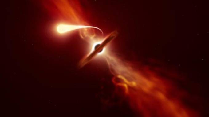 Schwarzes Loch frisst Stern: Forscher erfassen «Spaghettifizierung»