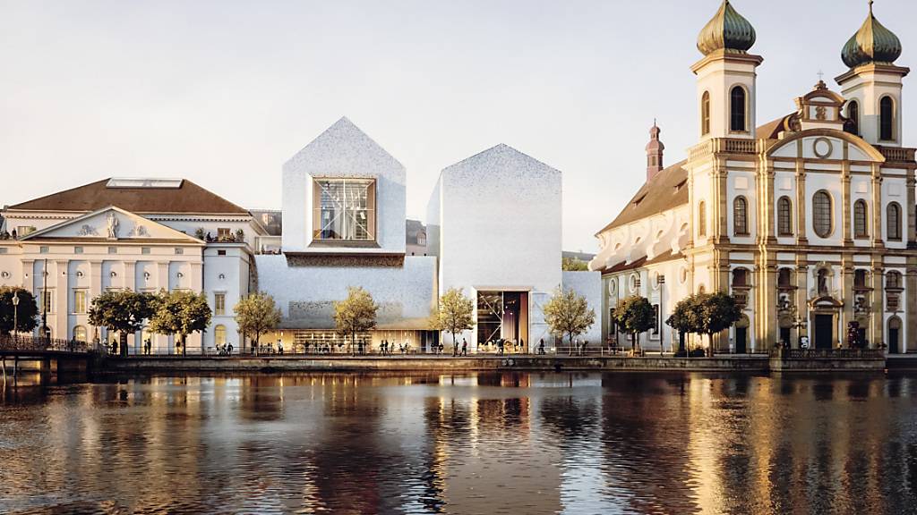 Der Vorschlag für den Neubau des Luzerner Theaters wurde kontrovers aufgenommen. (Visualisierung)