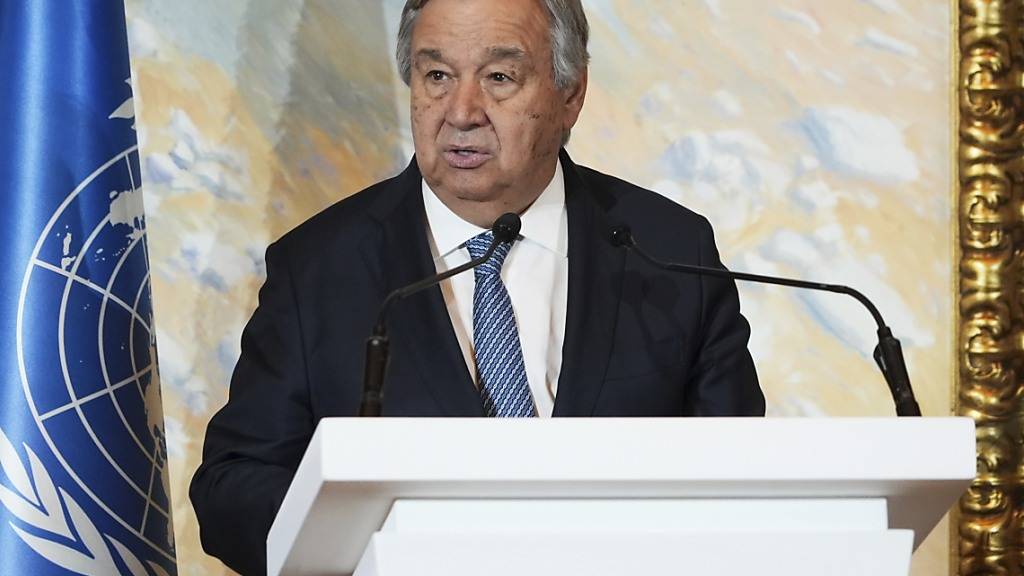 ARCHIV - UN-Generalsekretär António Guterres bei einer Rede in Katar im Mai. Foto: Lujain Jo/AP/dpa