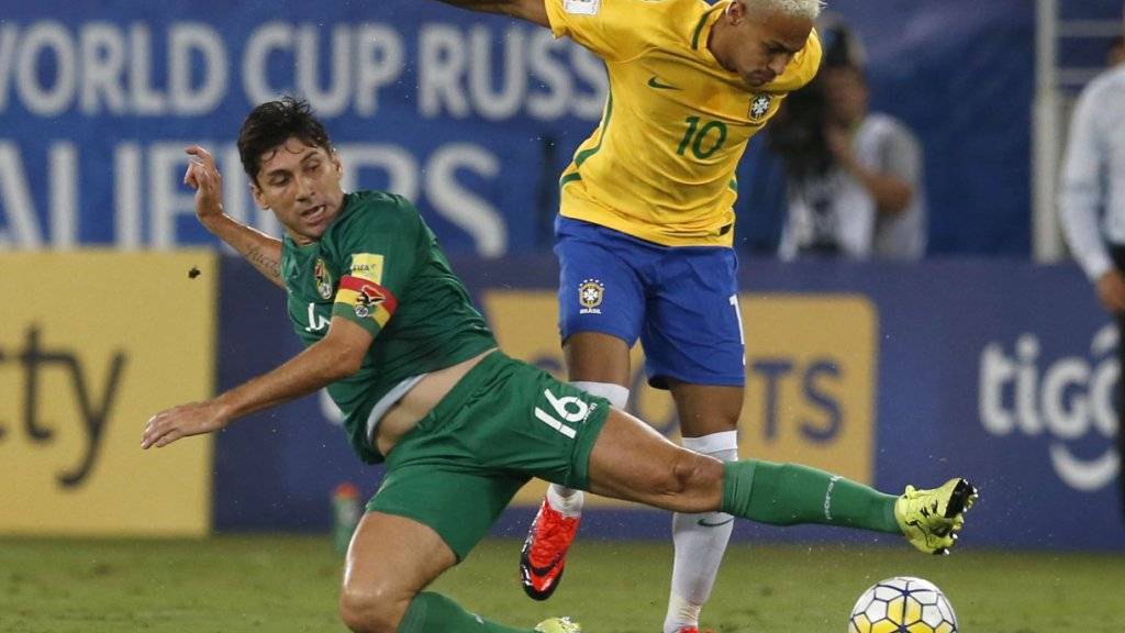 Neymar (rechts) führte Brasilien in der südamerikanischen WM-Qualifikation zu einem Kantersieg gegen Bolivien