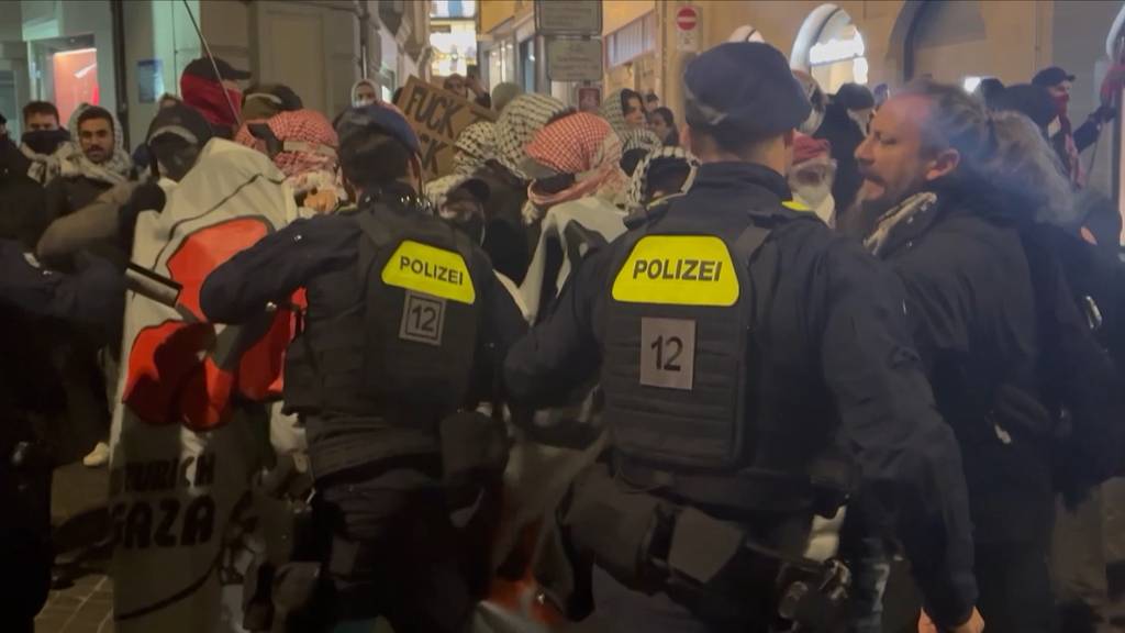 Polizei schreitet bei unbewilligter Pro-Palästina-Demo in Zürich ein