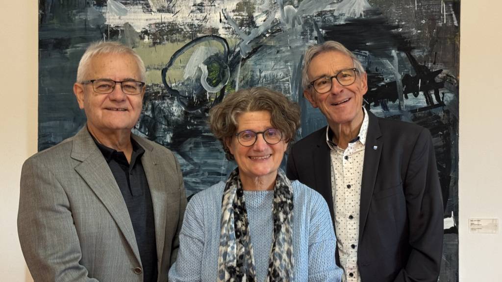 Beat Krieger, Nicola Neider Ammann und Rico De Bona (von links) erhalten die Ehrennadel der Stadt Luzern.