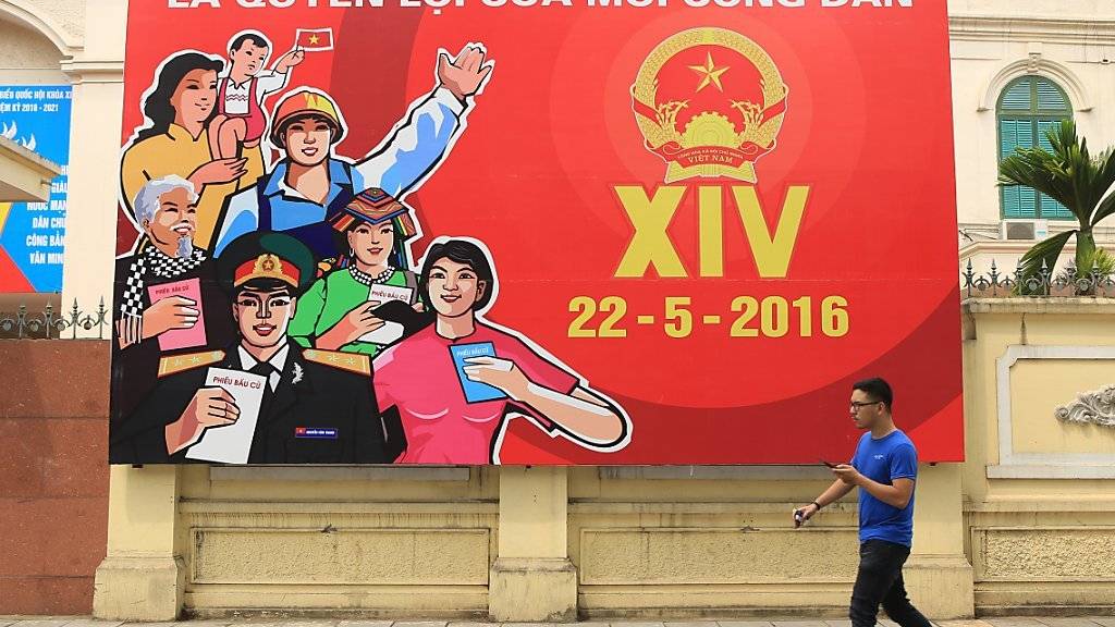 Wahlplakat in Hanoi