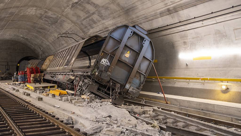 Vor einem Jahr entgleiste ein Güterzug im Gotthard-Basistunnel