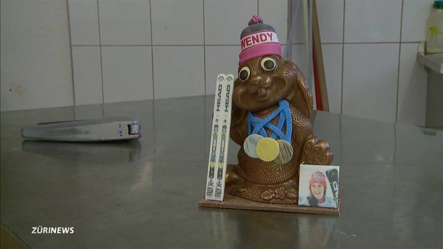 Wendy Holdener macht auch als Schokoladenhase eine gute Figur