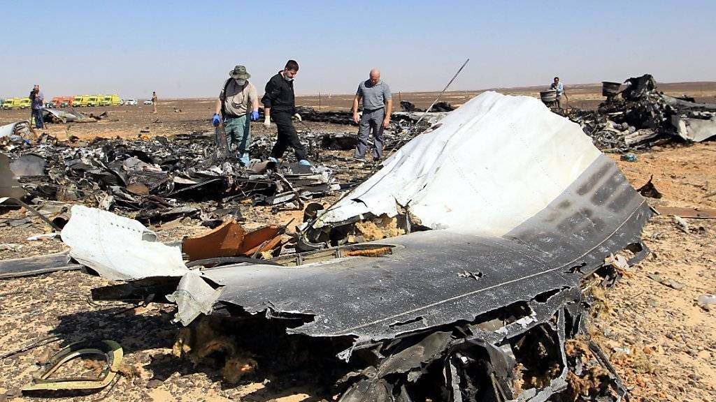 Die ägyptischen Behörden untersuchten das Wrack des abgestürzten Passagierjets, fanden aber keine Hinweise auf einen Anschlag.