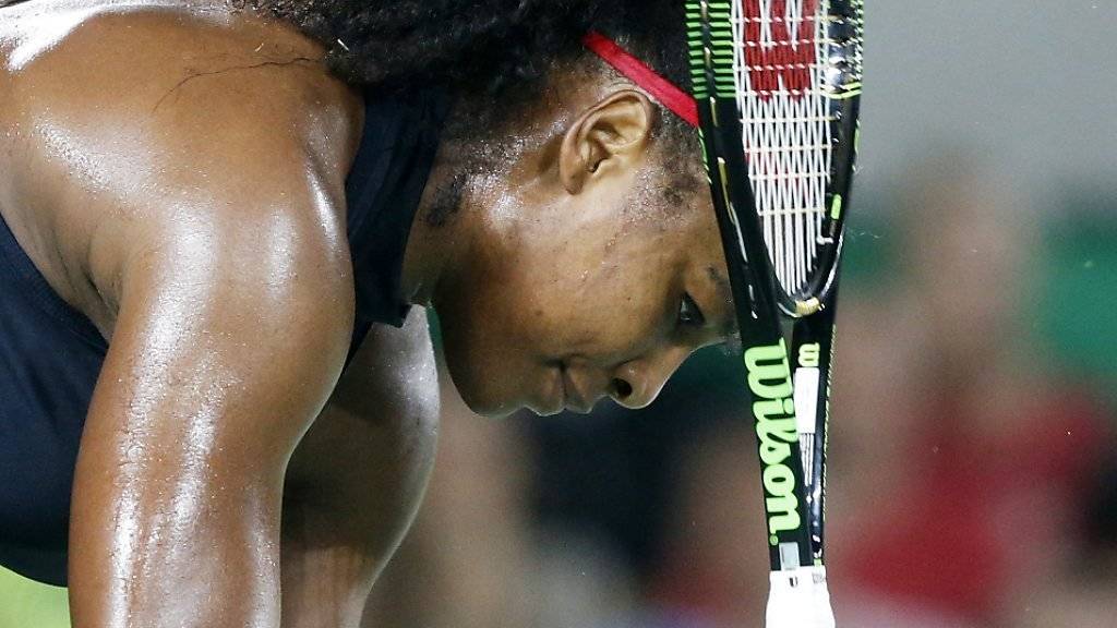 Ratlos: Serena Williams erwischte im Olympia-Achtelfinal einen rabenschwarzen Tag