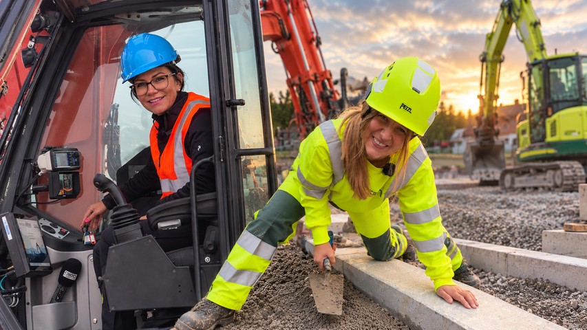 Vom Radiostudio zur Baustelle: Jeanine und Nicole packen an