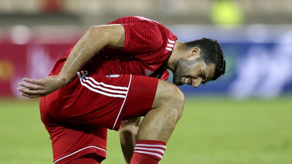 Irans Nationalspieler Mehdi Taremi und seine Teamkollegen werden an der WM aufgrund der Wirtschaftssanktionen der USA nicht in ihren gewohnten Nike-Schuhen auflaufen können