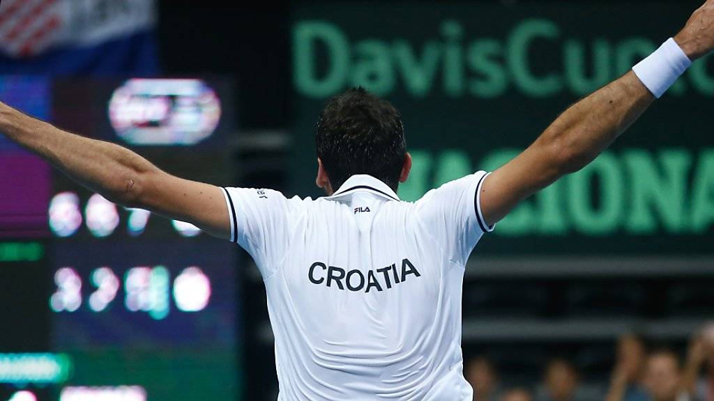 In Jubelpose: Marin Cilic führte Kroatien in den zweiten Davis-Cup-Final der Verbandsgeschichte
