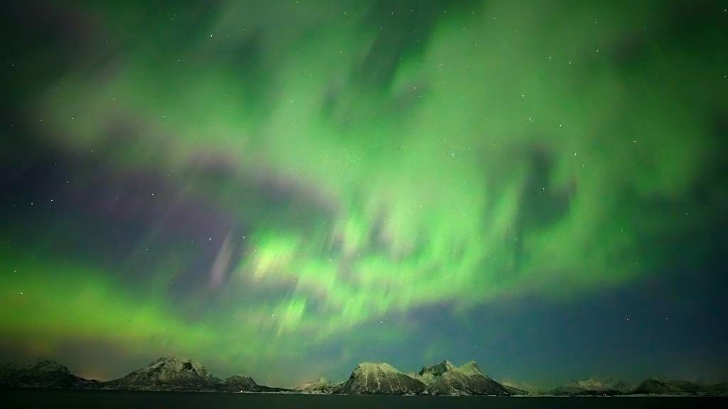 Polarlicht pulsiert über Nordnorwegen