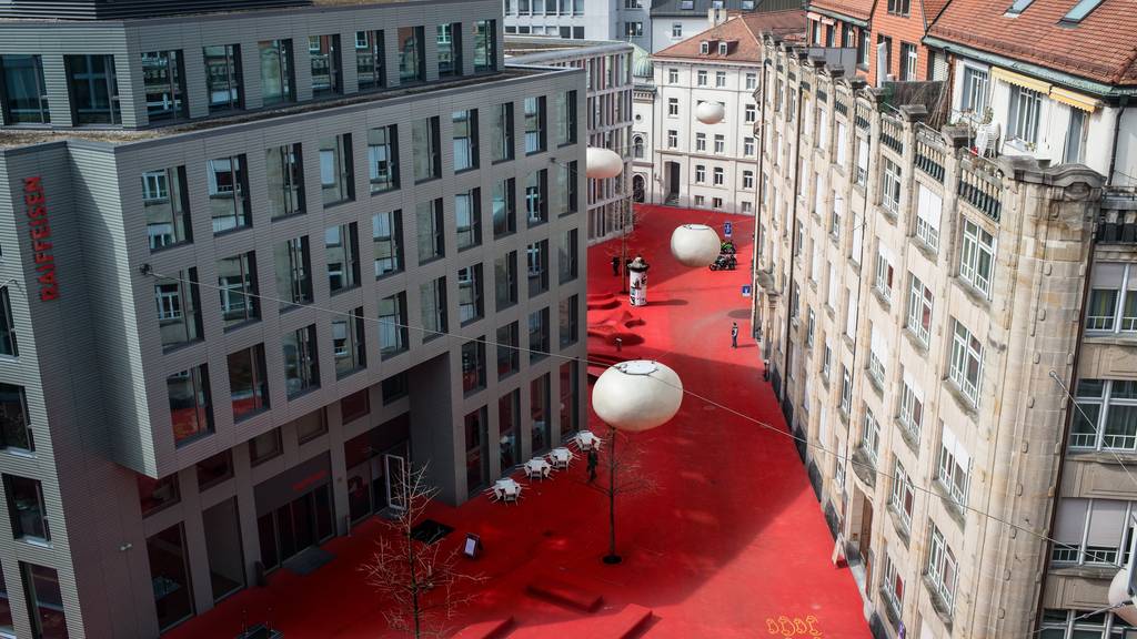 Der Rote Platz im Zentrum von St.Gallen. (Bild: TAGBLATT/Benjamin Manser)