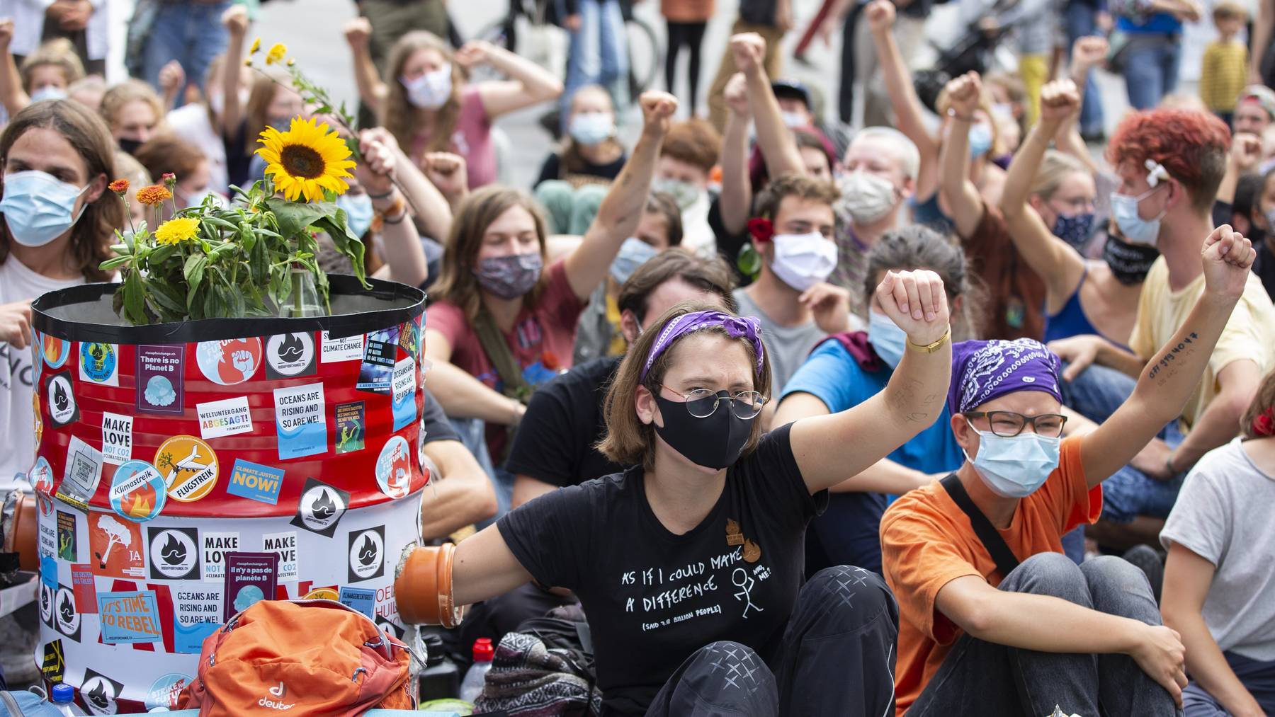 Klimaaktivisten – hier im September auf dem Bundesplatz in Bern – rufen für den 21. Mai 2021 zum Generalstreik auf.