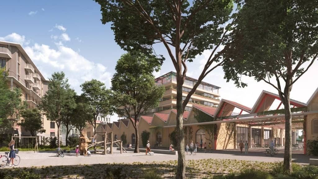 In dem neuen Quartier werden nach den Plänen der Salewski Nater Kretz Architekten alte und neue Elemente miteinander verbunden. (Visualisierung)