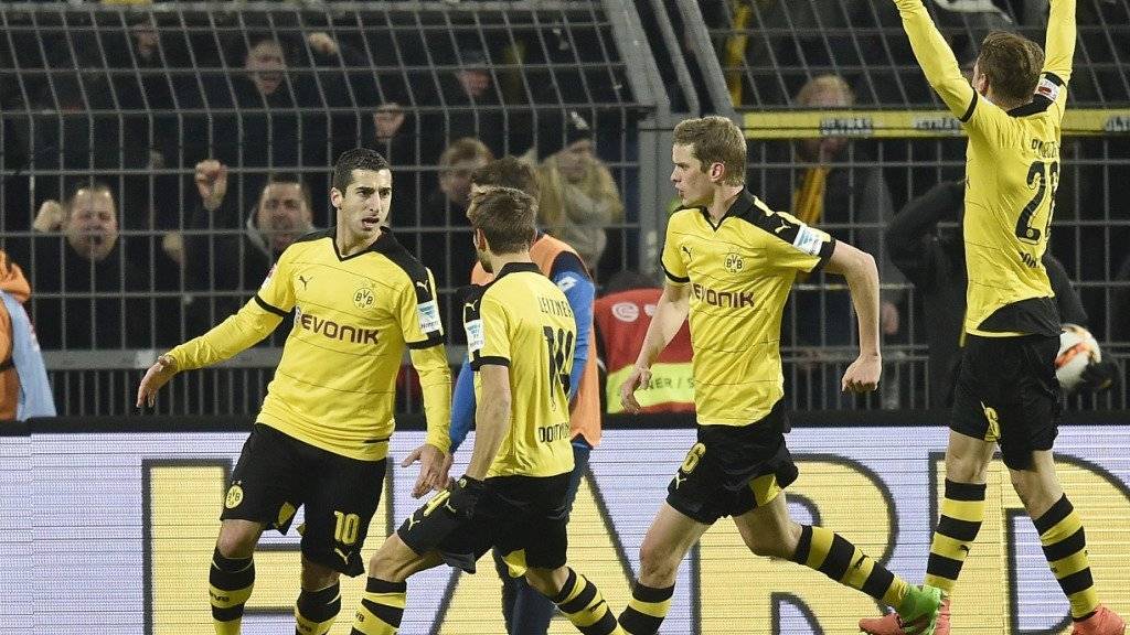 Wendeten die drohende Niederlage gegen Hoffenheim mit drei Toren innert elf Minuten ab: die Spieler von Borussia Dortmund